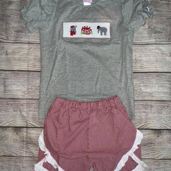 Smocked Shirt and Shorts Football Set - Picture 1 of 3